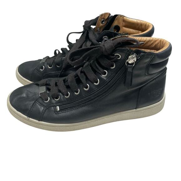 Ugg Olive Lace Up Leather Hi Top Sneaker Size 9 - Picture 1 of 6
